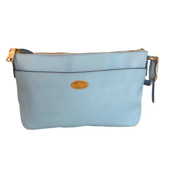Coach Handbags - NWOT Coach East-West Pop Crossbody bag pebbled leather pale blue preppy chic